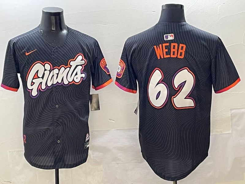 Men San Francisco Giants #62 Webb Black Joint Name Nike 2025 MLB Jersey style 1->san francisco giants->MLB Jersey